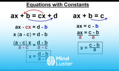 Learn Algebra Ch Linear Equation Of Equations With Constants No