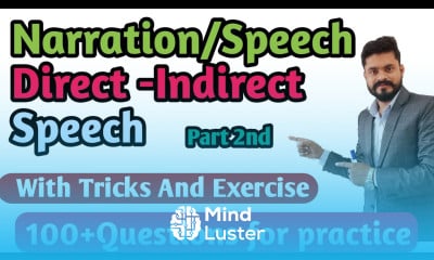 Learn Narration Part 2nd Direct Indirect Speech Part 2nd Mind Luster