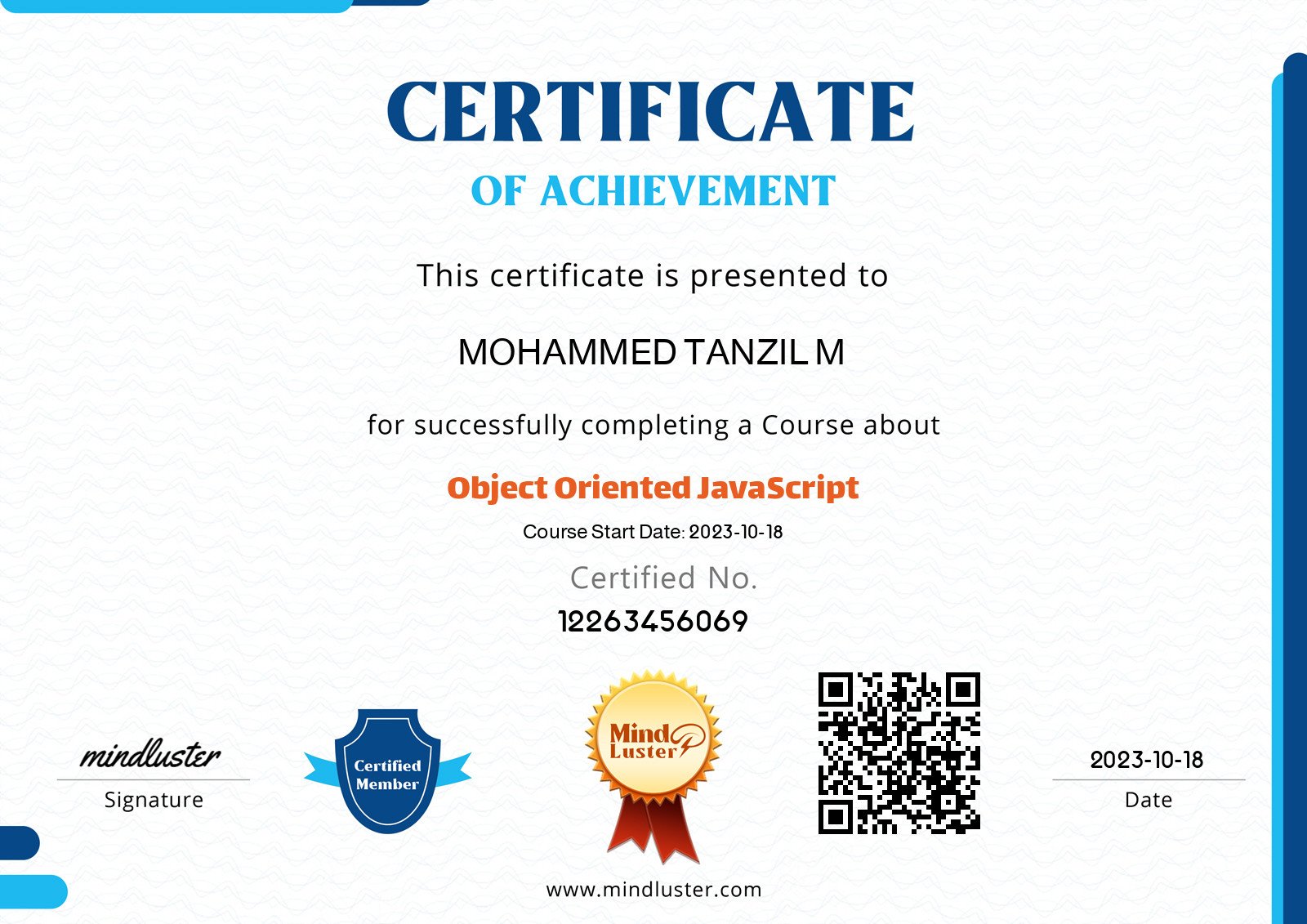 Mohammed Tanzil-Object Oriented JavaScript - Mind Luster