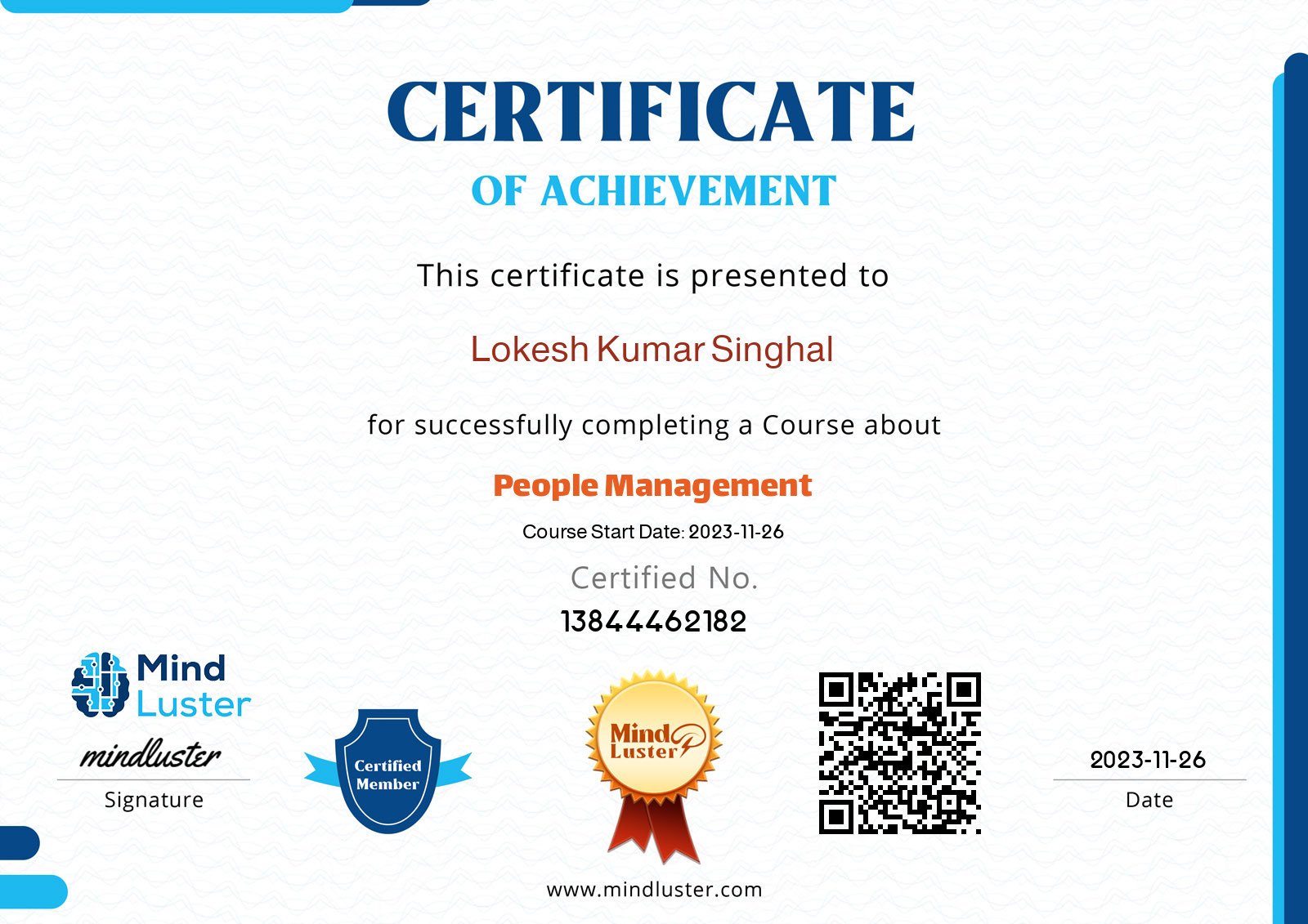 Lokesh Singhal-People Management - Mind Luster