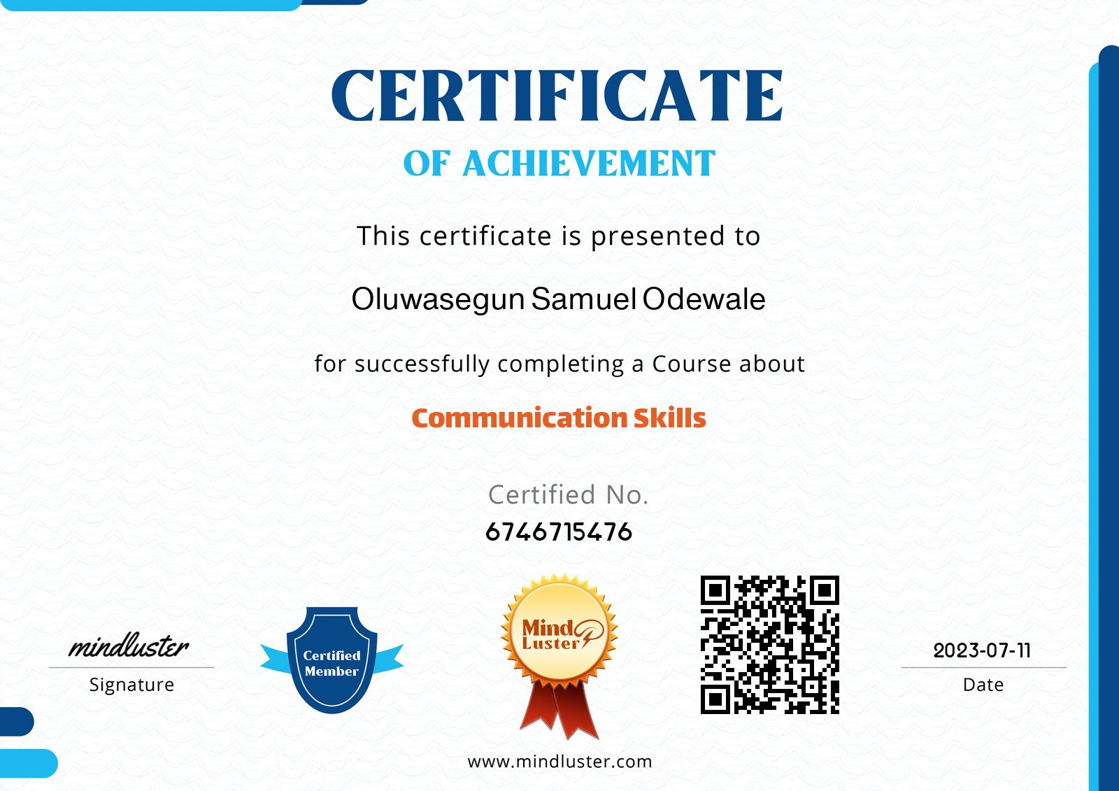 Oluwasegun Samuel Odewale-Communication Skills - Mind Luster