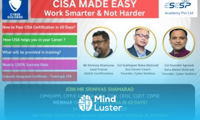 Learn Webinar On CISA Made Easy Clear CISA In 60 Days On Cyber Soldiers ...