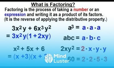 Learn Algebra Ch 6 Factoring 2 Of 55 What Is Factoring - Mind Luster