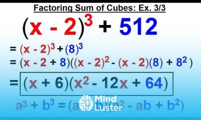 Learn Algebra Ch 6 Factoring 52 Of 55 Factoring Sum Of Cubes Ex 3 3 ...