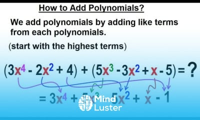 Learn Algebra Ch 5 Polynomials 5 of 32 How to Add Polynomials - Mind Luster