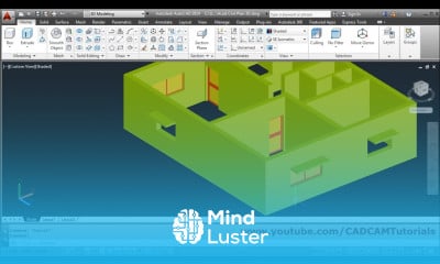 Learn AutoCAD 3D House Modeling Tutorial Beginner Basic 2 - Mind Luster