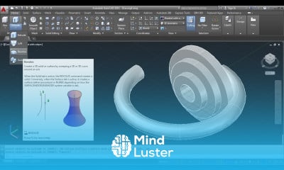 Learn AutoCAD 3D Revolve Command Tutorial Complete Options covered ...